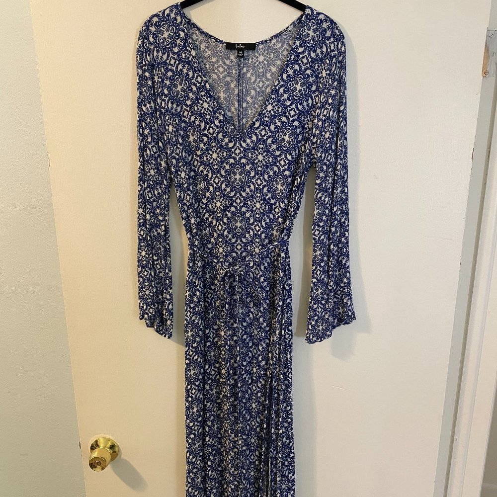 Blue print Maxi Dress
